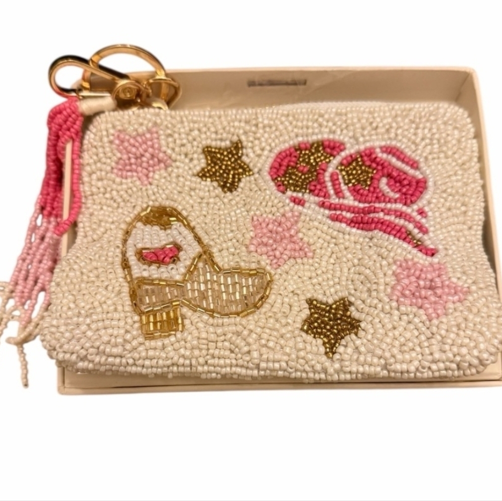 💕▪️Sincerely Jules▪️ Beaded Coin Purse with Cowboy Hat, Cowboy boot - Picture 1 of 5